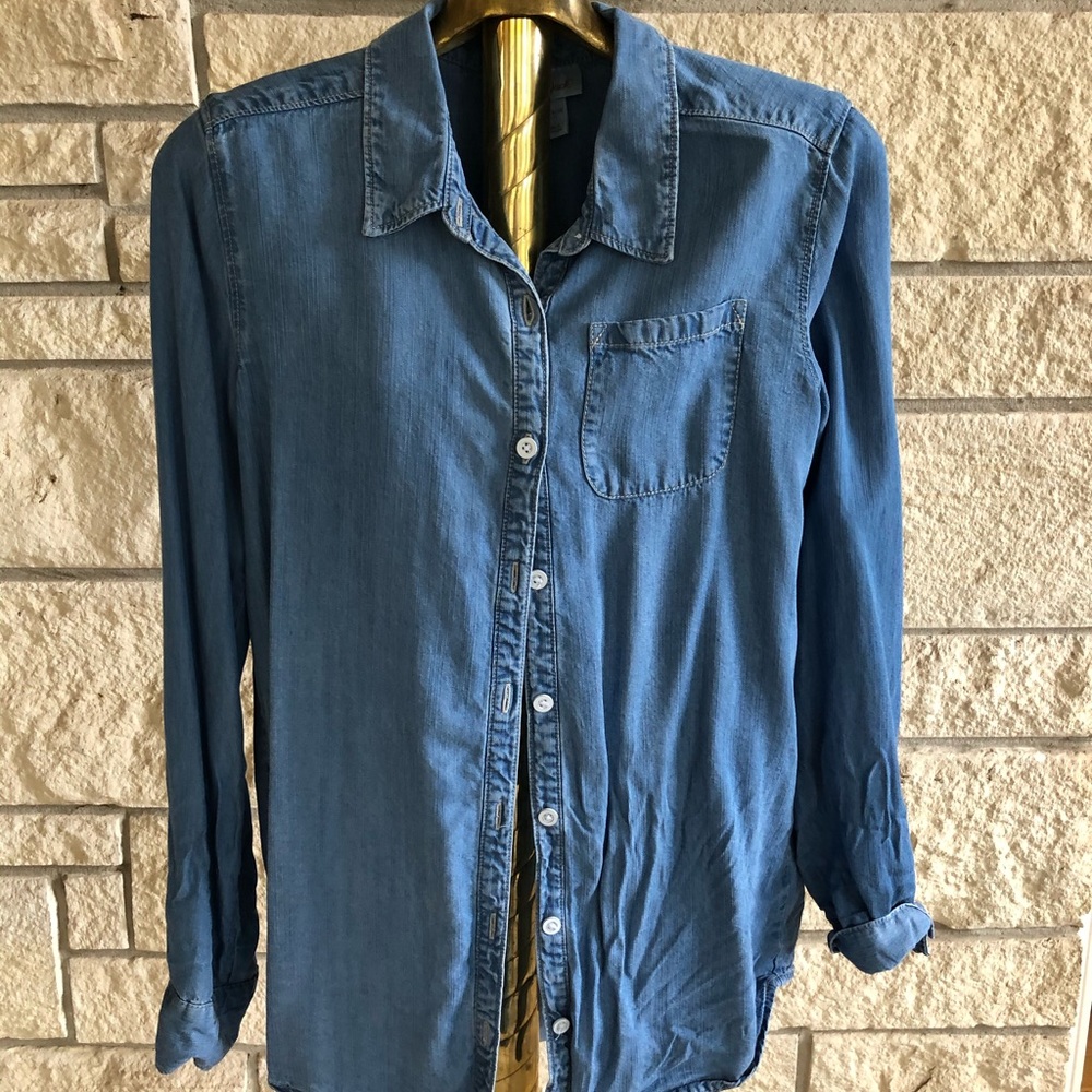 Kids denim button down